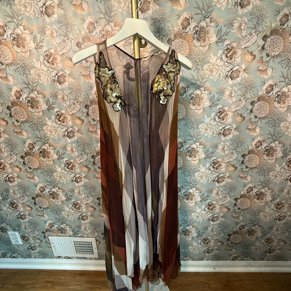 Elegant Multicolor Sleeveless Dress